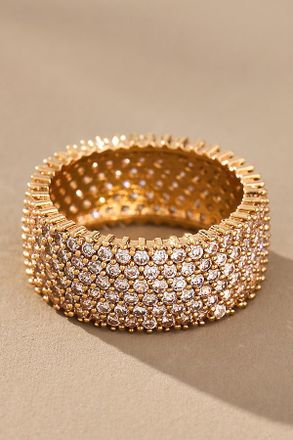 Ettika Crystal Thick Band Ring