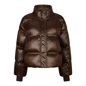 Neo Noir Giacca Trapuntata Lucida - Marrone Scuro - - Jackets - Donna - Marrone - M