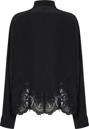 Ermanno Scervino Womens Silk Cr&ecirc;pe De Chine Shirt, Black