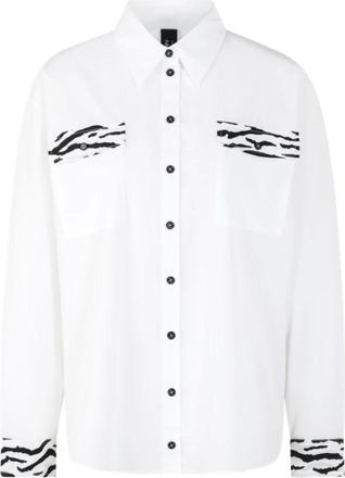 Marc Cain Klassieke Blouse Rethink Together - Dames - Blouses & Shirts - Wit - Maat: XL Katoen