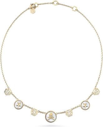 Philipp Plein Mini Logo Cable Chain Necklace - Dames - Kettingen - Geel - ONE Size - Accessoires
