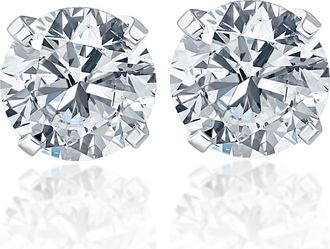 Pompeii3 3/8Ct Round Brilliant Cut Diamond Stud Earrings in 14K Classic Setting
