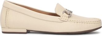 Kazar Leren mocassins met een metalen klem. Dit product valt groot uit. - Dames - Loafers - Beige - 36 EU - Leer - Schoenen