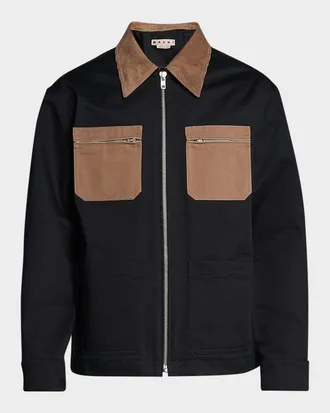 Marni Men & apos;s Contrast-Pocket Cargo Jacket