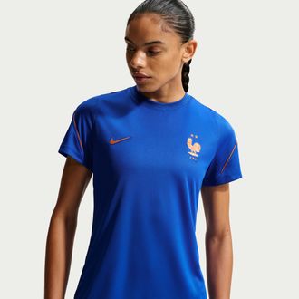 Nike FFF Strike Nike Womens Soccer Dri-FIT Short-Sleeve Top in Blue | IB4532-480