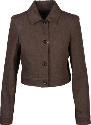 Max Mara Jassen, Dames, Bruin, S, Katoen, Carpa Giubbino Corto