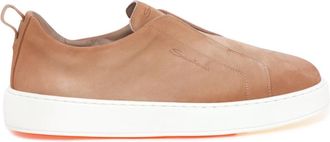 Santoni Victory Fehu 59 Instapper Sneaker - Heren - Sneakers - Beige - 43 EU - Leer - Schoenen