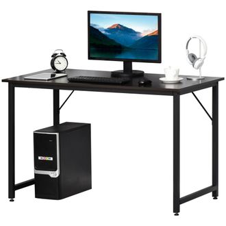 HOMCOM Escritorio Para Hogar Oficina Mesa De Comedor Mesa De Ordenador Mesa De Estudio Con Pies Ajustables Mobiliario Simple De Oficina 120x60x73cm Carga 70k