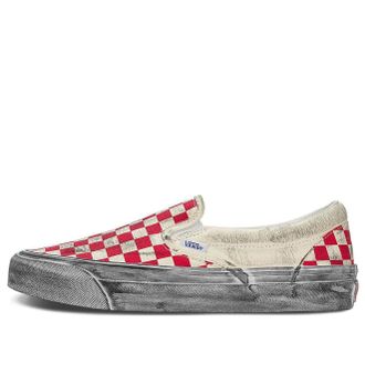 Vans Vault OG Classic SlipOn LX Stressed Red Checkerboard VN0A32QN9Y1