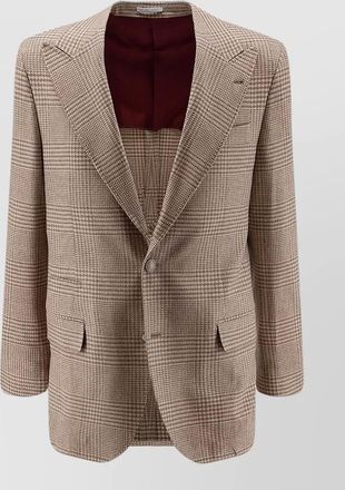 Brunello Cucinelli prince of wales cashmere wool single-breasted blazer