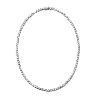 The Diamond Store 18KW Diamond Cluster Necklace 5.00ct G/Vs