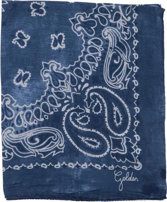 Golden Goose Paisley Print Zijden Sjaal - Heren - Zijden sjaals - Blauw - ONE Size - Accessoires