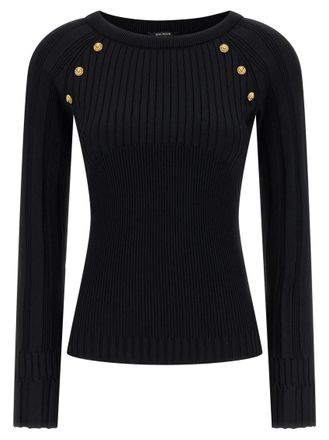 Balmain Black 3 buttons sweater