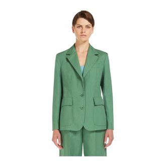 Max Mara Dames, Jassen, Groen, Maat: XS Leer