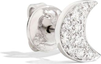 Dodo ORECCHINO STUD LUNA ORO BIANCO & DIAMANTI