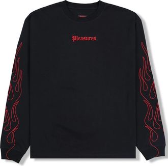 Pleasures Tops, Heren, Zwart, L, Katoen, OE Heavyweight Long Sleeve