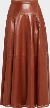 Ulla Johnson Aninda Leather Midi Skirt