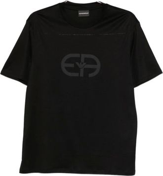 Emporio Armani T-shirt met ronde hals - Heren - Tops - Zwart - Maat: M