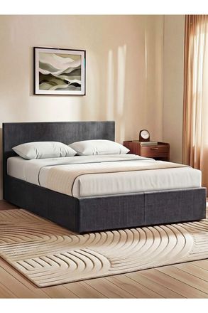 Home Discount Vida Designs Veronica Double Ottoman Bed Frame Velvet Fabric UKFR in Dark Grey