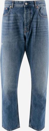 Valentino DENIM PANTS WITH SIGNATURE EMBOSSED VLOGO