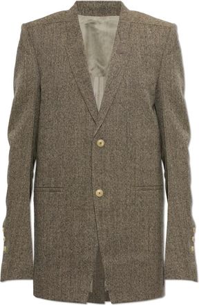 Rick Owens Wolblazer met enkele split - Dames - Blazers - Bruin - L - Wol - Jassen