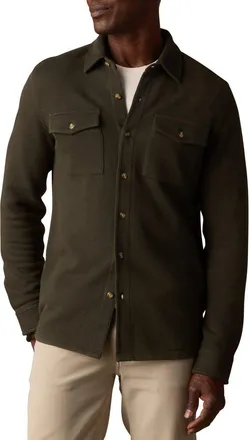 The Normal Brand Looped Terry Button-Up Shirt in Alpine at Nordstrom, Size Medium