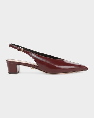 Veronica Beard 40mm Pamela Leather Slingback Pumps