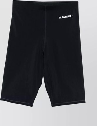 Jil Sander logo elastic waistband stretch cyclists shorts