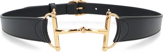 Gucci Womens Leather Belt With Clamp Black Calfskin