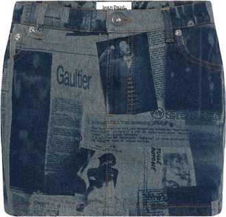 Jean Paul Gaultier Miniskirt With Newspaper Print