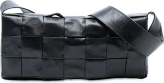 Bottega Veneta Borsa a tracolla Stretch Paper Intrecciato Cassette in pelle di vitello 2012-2025 - Nero