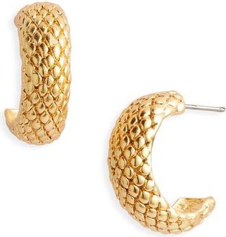 Karine Sultan Snakeskin Textured Hoop Earrings in Gold at Nordstrom