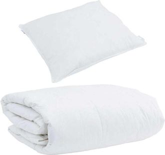 vidaXL Edredón de Invierno con almohada 2 pcs Pluma de pato vidaXL