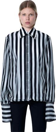 Sportmax Overhemden, Dames, Zwart, M, Zijden Overhemd