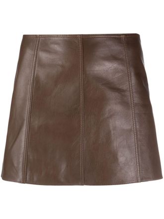 Petar Petrov Leren mini-rok - Bruin