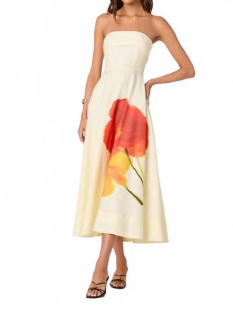 Astr Ximena Strapless Maxi Dress In Red Yellow Floral