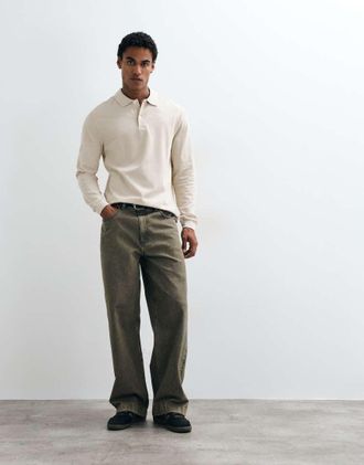 Arket polo a maniche corte in puro cotone beige-Neutro
