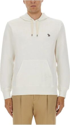 Paul Smith Zebra Geborduurde Katoenen Hoodie - Heren - Hoodies - Wit - S - Katoen - Hoodies & sweatvesten