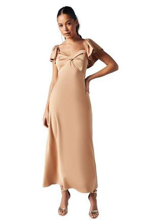 Oasis Angel Sleeve Bridesmaid Dress in Biscuit at Nordstrom, Size 2