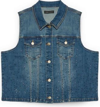 Fiorella Rubino Suit Vests - Dames - Bodywarmers - Blauw - 2XL - Katoen - Jassen