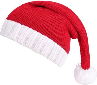 Generic Baby Santa Hat Baby Christmas Hat Knit Infant Santa Hat for Baby Toddler Unisex Christmas Beanie Baby Christmas Gift