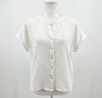 Faherty Dune Cotton Gauze Desmond Top In White