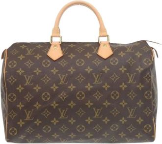 Louis Vuitton Pre-owned Monogram Canvas Handtas - Dames - Vintage Handtas - Bruin - ONE Size - Leer - Vintage