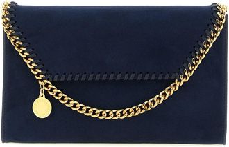 Stella McCartney Tassen, Dames, Blauw, ONE Size, Su&egrave;de, Falabella Wallet on Chain