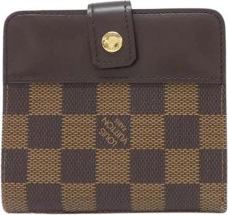 Louis Vuitton Pre-owned Wallets, female, Brown, Size: ONE SIZE Pre-owned Damier Compact Zip Short Wallet
