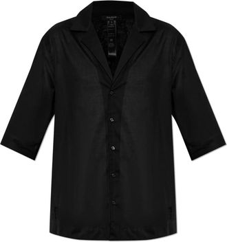 Balmain Katoenen T-shirt met korte mouwen - Heren - Korte mouwen Overhemden - Zwart - L - Katoen - Overhemden