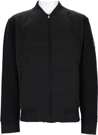 BOSS Modern Fitted Black Sweater with Quilted Panel Design