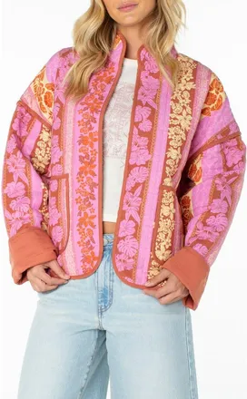 Roxy Solana Quilted Jacket in Fchsia Pnk at Nordstrom, Size X-Small