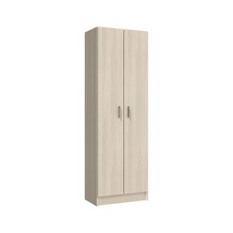 Dmora Dmora - Armario Multifunci&oacute;n Dmarra, Armario Auxiliar De 2 Puertas, Zapatero Con 3 Baldas, Zapatero Alto Moderno, 59x37h180 Cm, Roble
