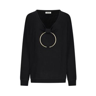Darkpark Sweatshirts, female, Black, Size: L Erin Necklace Off-Shoulder Top
